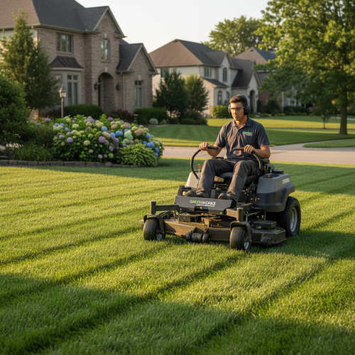 Professional lawn mowing service by MowMoney Inc.