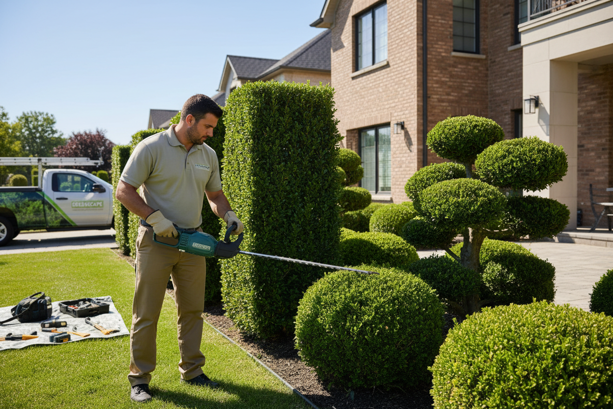 Professional hedge trimming service